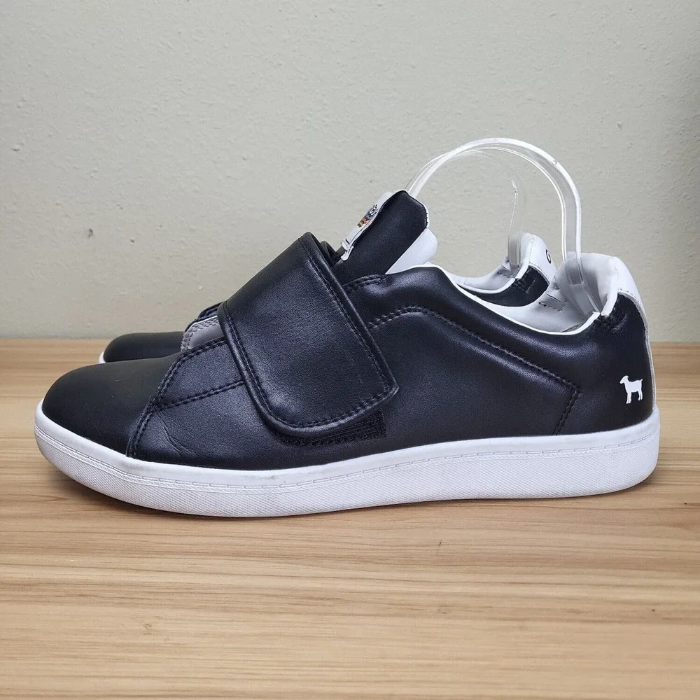 Goats Mens 34GM003 Black Leather Round Toe Casual Sneaker Shoes Size‎ 10.5